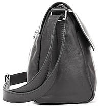Сумка темно-сіра жіноча шкіряна з натуральної шкіри на плече один відділ з кишенями Alex Rai 6504, фото 3
