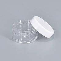 Баночка для косметики із закруткою прозора 50 г біла 1 шт.
