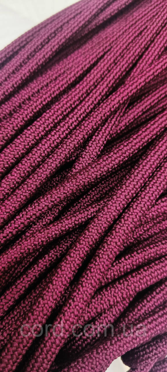 Шнур круглий з наповнювачем 6мм сливовий моток 100м, фото 1