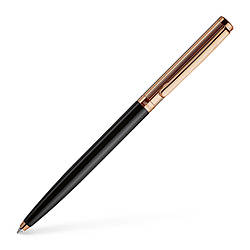 Ручка кулькова OttoHutt серії Design 01 Ballpoint Pen Thread guilloché Black Rosegold, корпус чорний, 941302