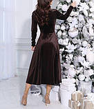 Розкльошена велюрова сукня міді, фото 2