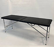 Кушетка косметологічна «Ручна» чорний колір: для шугарингу, бровиста, нарощування вій, масажу, фото 2