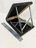 Кушетка косметологічна «Ручна» чорний колір: для шугарингу, бровиста, нарощування вій, масажу, фото 3