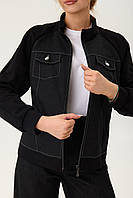 Чорний джинсовий жакет