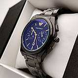 Чоловічий наручний годинник Armani (Армані) чорного кольору, металевий браслет, дата - код 2593b, фото 3