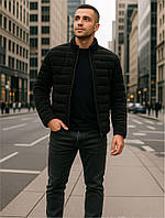 Тепла Хіт чоловіча осіння куртка чорна, сіра базова класика GoodBoX.com.ua