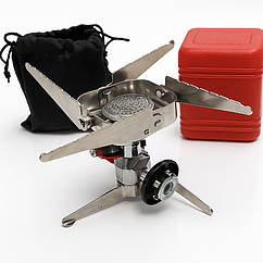 Складаний газовий туристичний пальник на цанговий балон з п’єзопідпалом