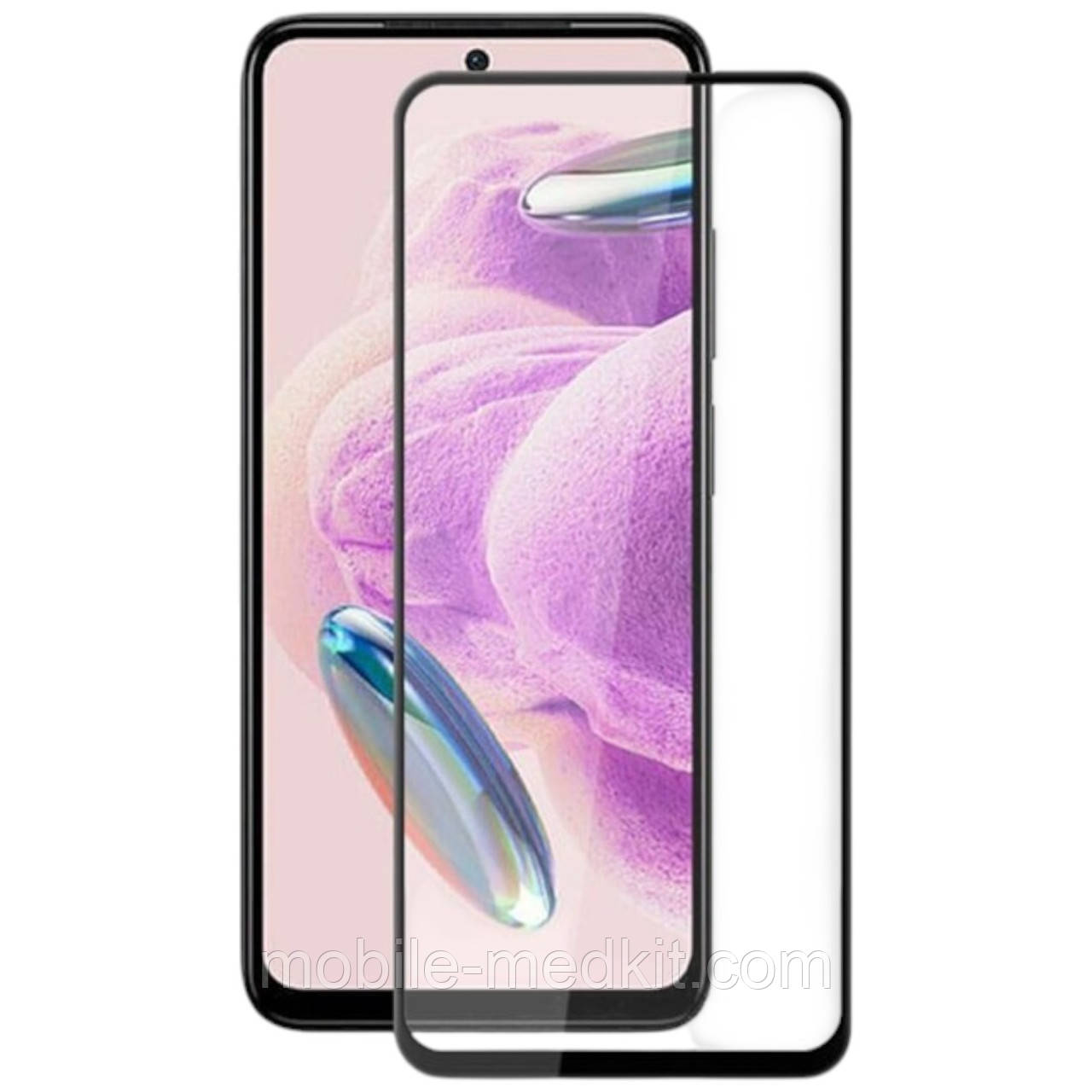 Скло Xiaomi Redmi Note 12 4G/ Poco X5 Full Glue Titanium (0.3 мм Люкс) black, фото 1