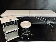 Кушетка косметологічна автомат "Економ" - біла, для краси, нарощування вій, шугарингу, масажу, фото 2