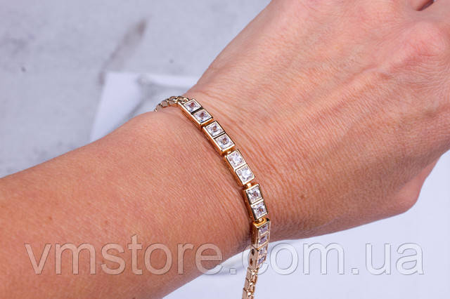 Браслет позолоченный с фианитами