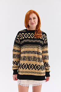 Джемпер "Ягода" (чорний-бежевий)