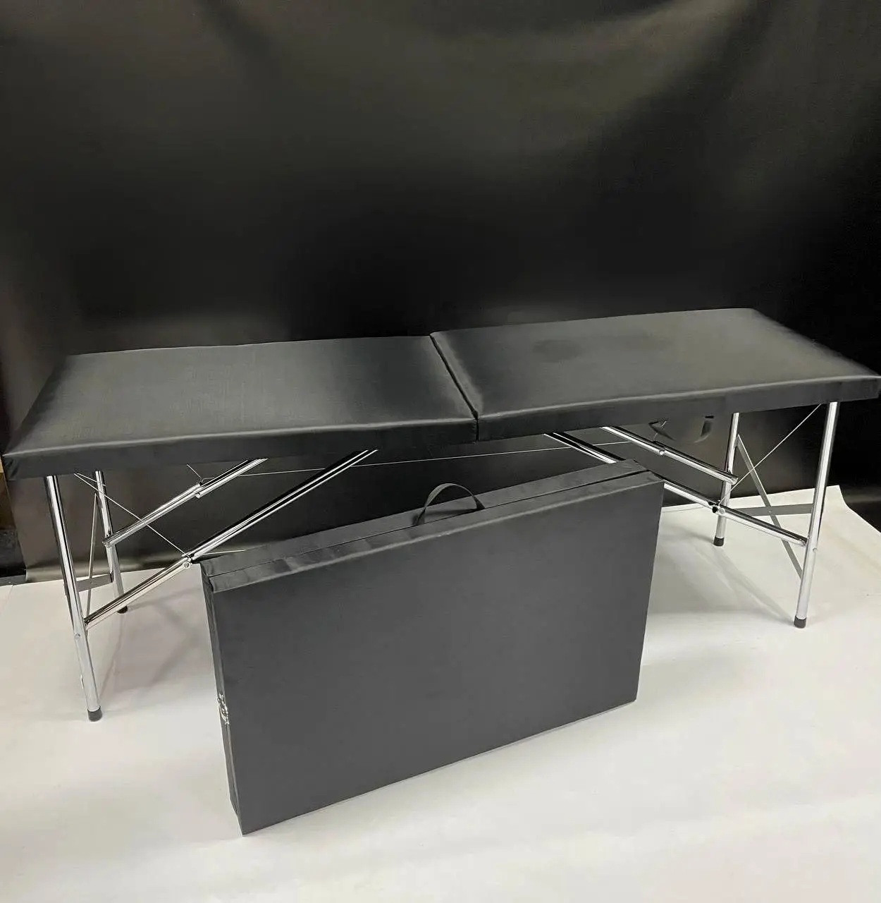 Кушетка косметологічна автомат "Економ" - чорна, для краси, нарощування вій, шугарингу, масажу, фото 1