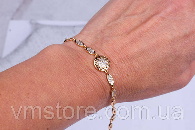 Нежный женский браслет позолоченный