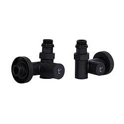 Комплект кранів Thermo Alliance Standart 1/2" чорний, для сушарки для рушників кутовий SF395W15HEB