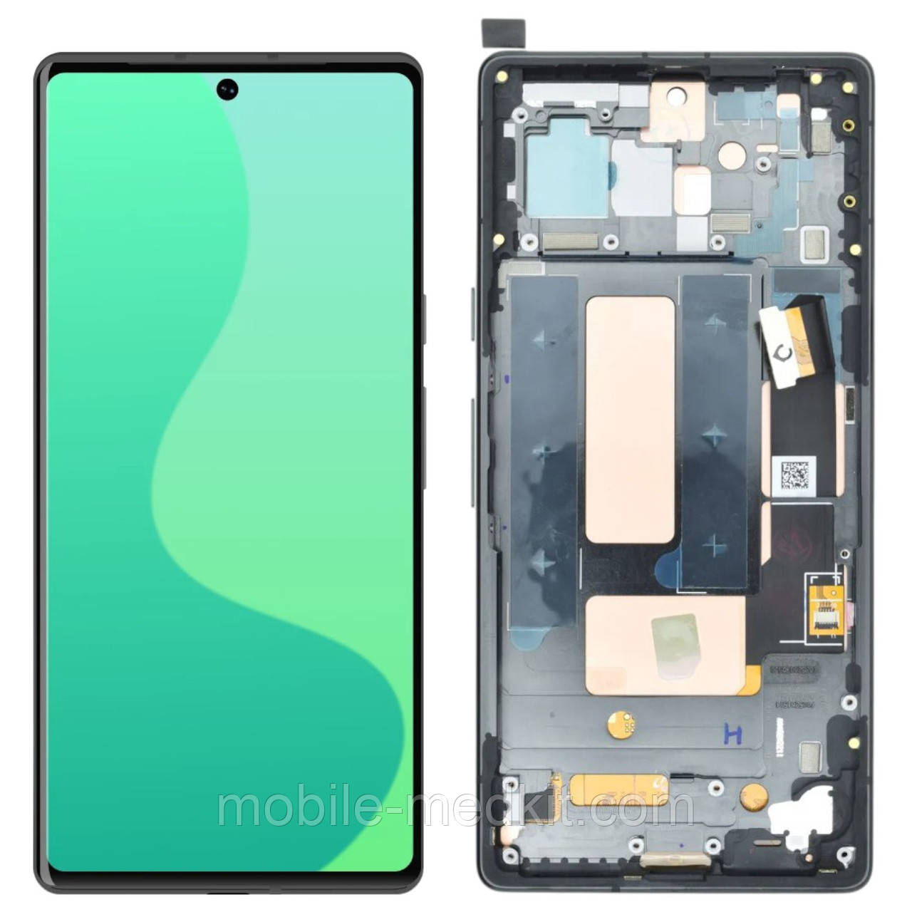 Дисплей Google Pixel 7A в зборі з сенсором та рамкою black OLED, фото 1