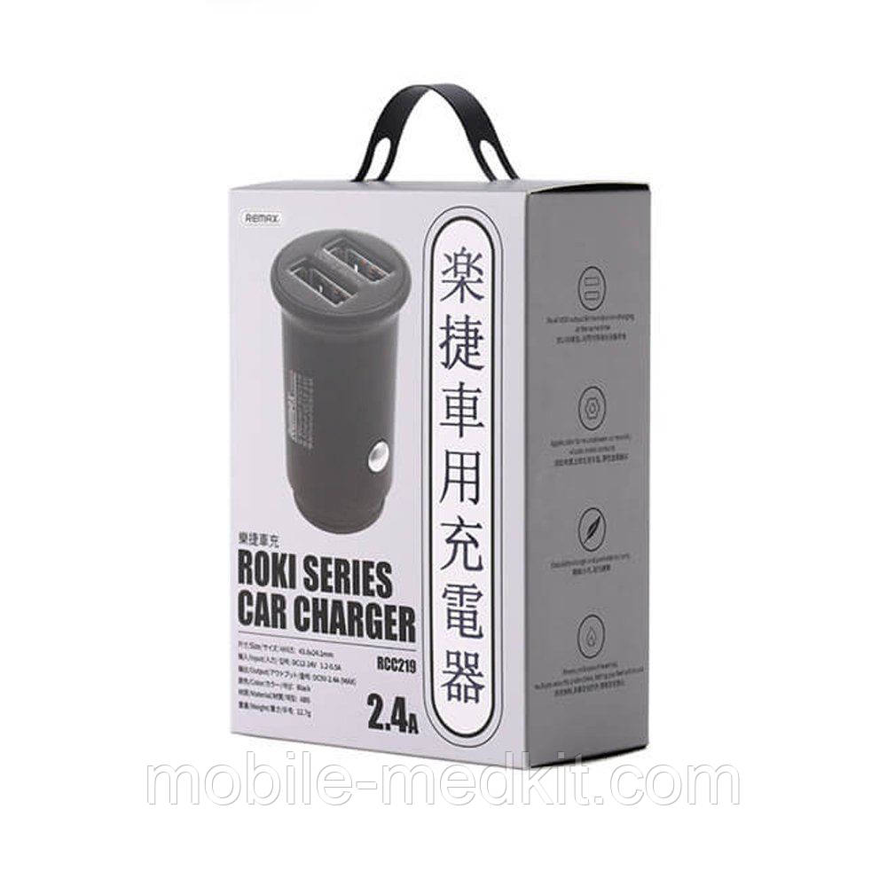 АЗП Remax RCC- 219 Roki 2.4A 2USB black, фото 1