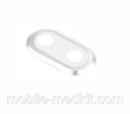 Скло камери iPhone 8 Plus з рамкою silver, фото 1