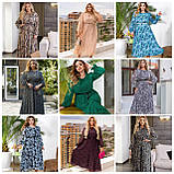 Шифонова сукня жіноча на трикотажній підкладці Розміри 50-52, 54-56, 58-60, 62-64, фото 2