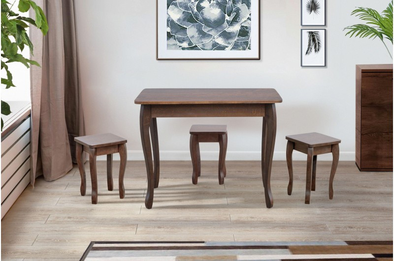 Обідній нерозкладний стіл для маленької кухні Смарт Мікс меблі, колір темний горіх