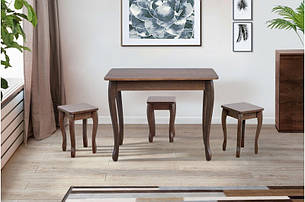 Обідній нерозкладний стіл для маленької кухні Смарт Мікс меблі, колір темний горіх, фото 1