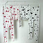 Жіночі піжами №D0446 Білий з рожевими серцями, фото 7