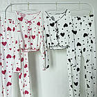 Жіночі піжами №D0446 Білий з рожевими серцями, фото 8