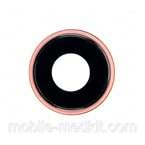 Скло камери iPhone XR з рамкою coral, фото 1