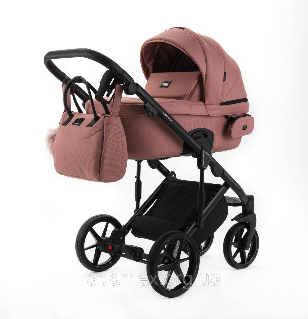 Коляска Adamex Lumi Air (Thermo) ТК 157 коралова тканина