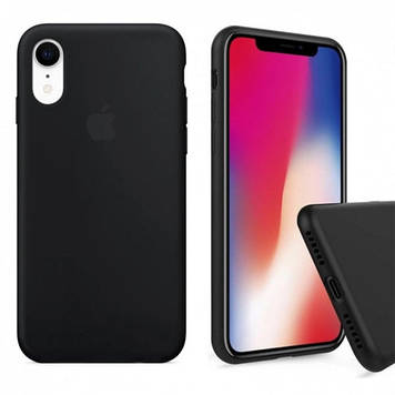 Silicone case for iPhone XR (18) black (закритий низ)