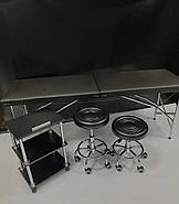 Кушетка косметологічна автомат "Комфорт" - чорна еко-шкіра, для вій, для бровиста, для шугарингу масажу, фото 2