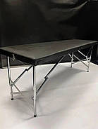 Кушетка косметологічна автомат "Комфорт" - чорна еко-шкіра, для вій, для бровиста, для шугарингу масажу, фото 4