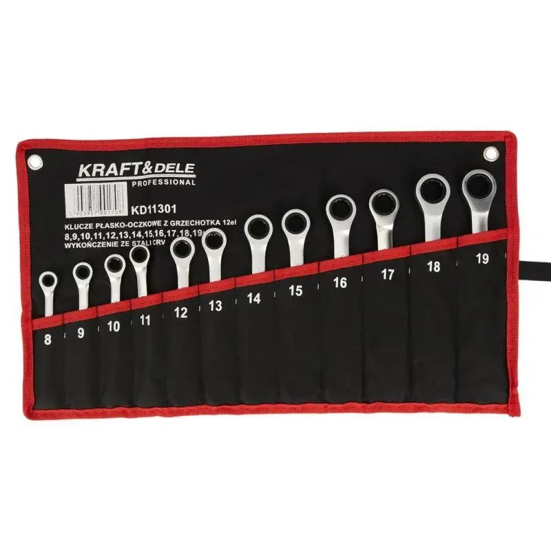Набір ріжково-накидних ключів Kraft&Dele KD11301 8-19 мм, 12 шт.