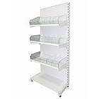 Кондитерський стелаж 1600*600 мм ТИП 11, стелаж приставний торговий, стелаж торговий зі скляними відділами, стелаж для кондитерки, фото 4