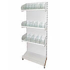 Кондитерський стелаж 1600*600 мм ТИП 11, стелаж приставний торговий, стелаж торговий зі скляними відділами, стелаж для кондитерки, фото 6