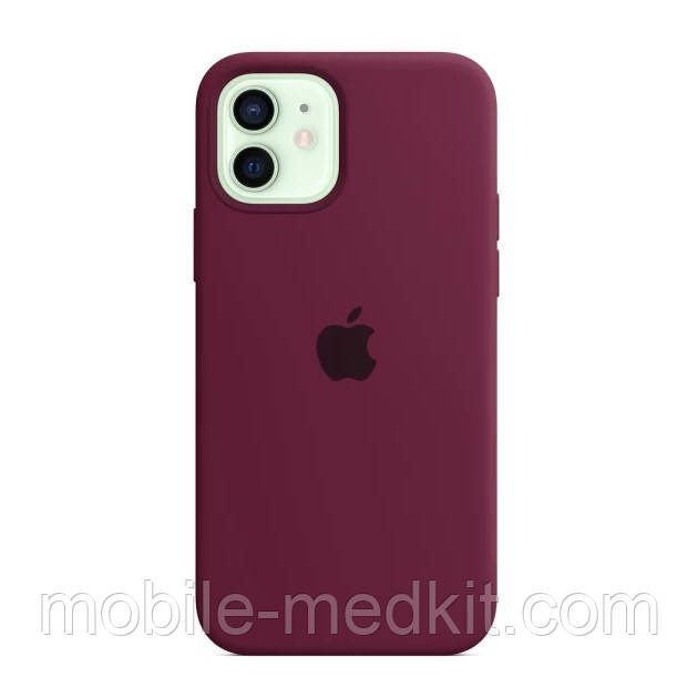 Silicone case for iPhone 11 (42) maroon (закритий низ), фото 1