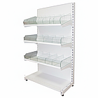 Кондитерський стелаж 1600*950 мм ТИП 11, стелаж приставний торговий, стелаж торговий зі скляними відділами, стелаж для кондитерки, фото 4