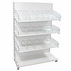 Кондитерський стелаж 1600*1200 мм ТИП 11, стелаж приставний торговий, стелаж торговий зі скляними відділами, стелаж для кондитерки, фото 2