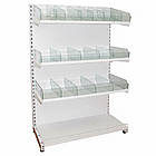 Кондитерський стелаж 1600*1200 мм ТИП 11, стелаж приставний торговий, стелаж торговий зі скляними відділами, стелаж для кондитерки, фото 3