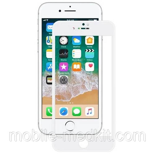 Скло iPhone 7/ 8/ SE 2020 4.7 MOXOM FS біле, фото 1