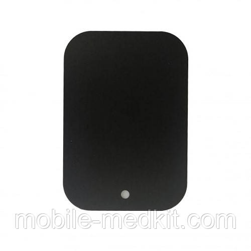 Металева пластина для магнітного тримача, чорна, прямокутна, фото 1