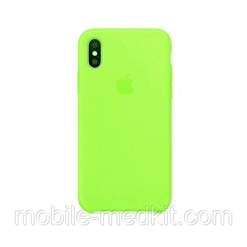 Silicone case for iPhone X/ XS (45) Army Green (закритий низ), фото 1