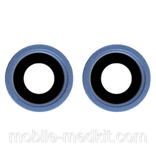 Скло камери iPhone 13/ iPhone 13 mini з рамкою blue (комплект 2шт), фото 1