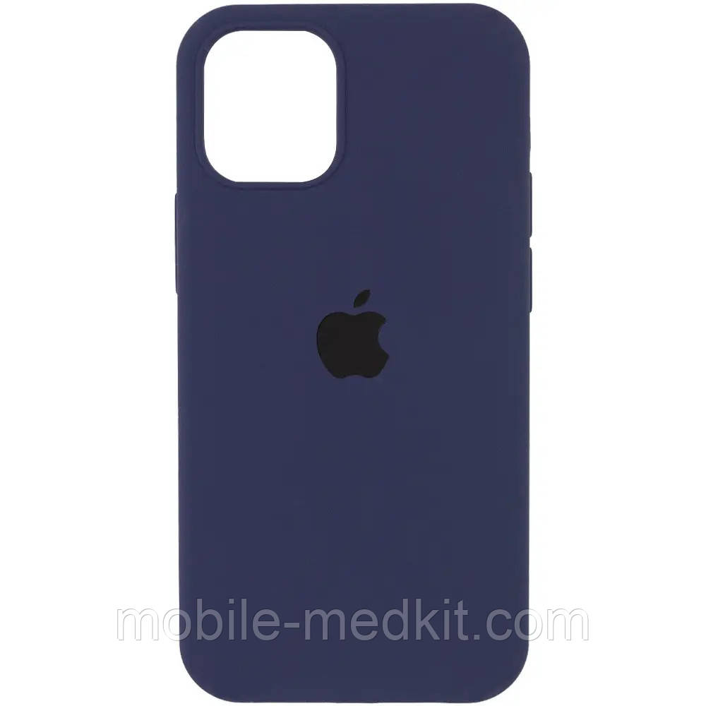 Silicone case for iPhone 13 ( 8) dark blue (закритий низ), фото 1