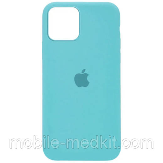 Silicone case for iPhone 15 (21) sea blue (закритий низ), фото 1