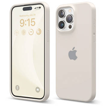 Silicone case for iPhone 15 Pro Max (11) Antique White (закритий низ)