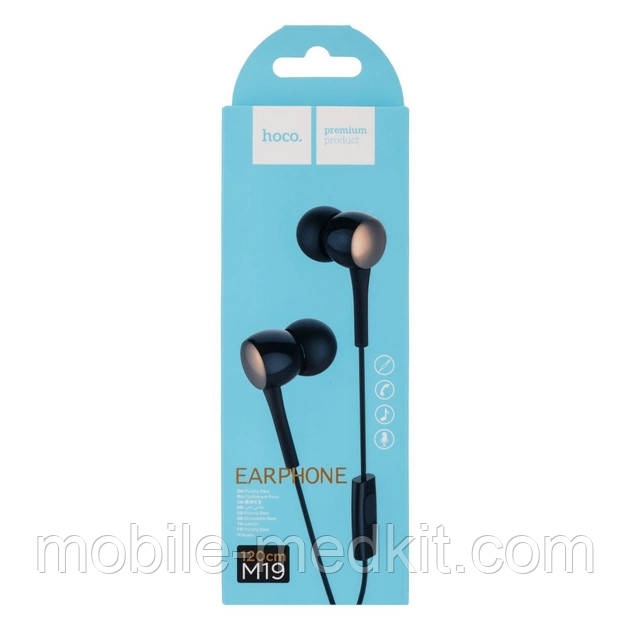 Навушники HOCO M19 Drumbeat Universal mini- jack black (with mic), фото 1