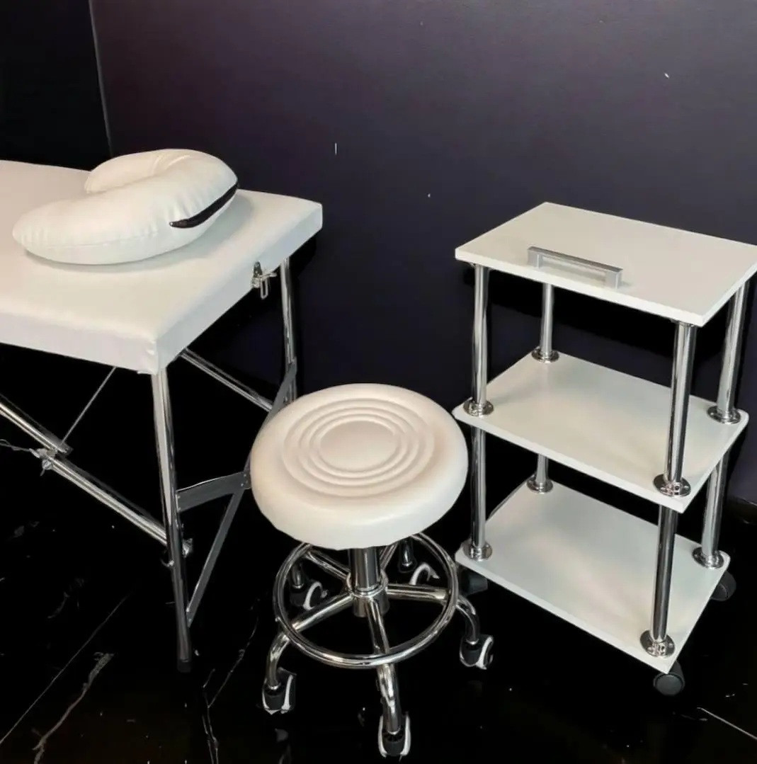 Стартовий косметологічний набір «beauty» білий: кушетка, етажерка, стілець для майстра, масажу, фото 1