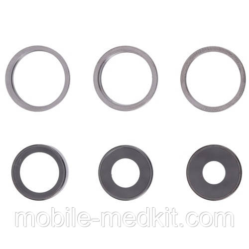 Скло камери iPhone 13 Pro/ iPhone 13 Pro Max з рамкою graphite (комплект 3шт), фото 1