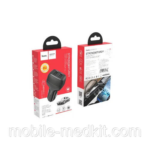 АЗП HOCO Z36 2USB + кабель microUSB black, фото 1