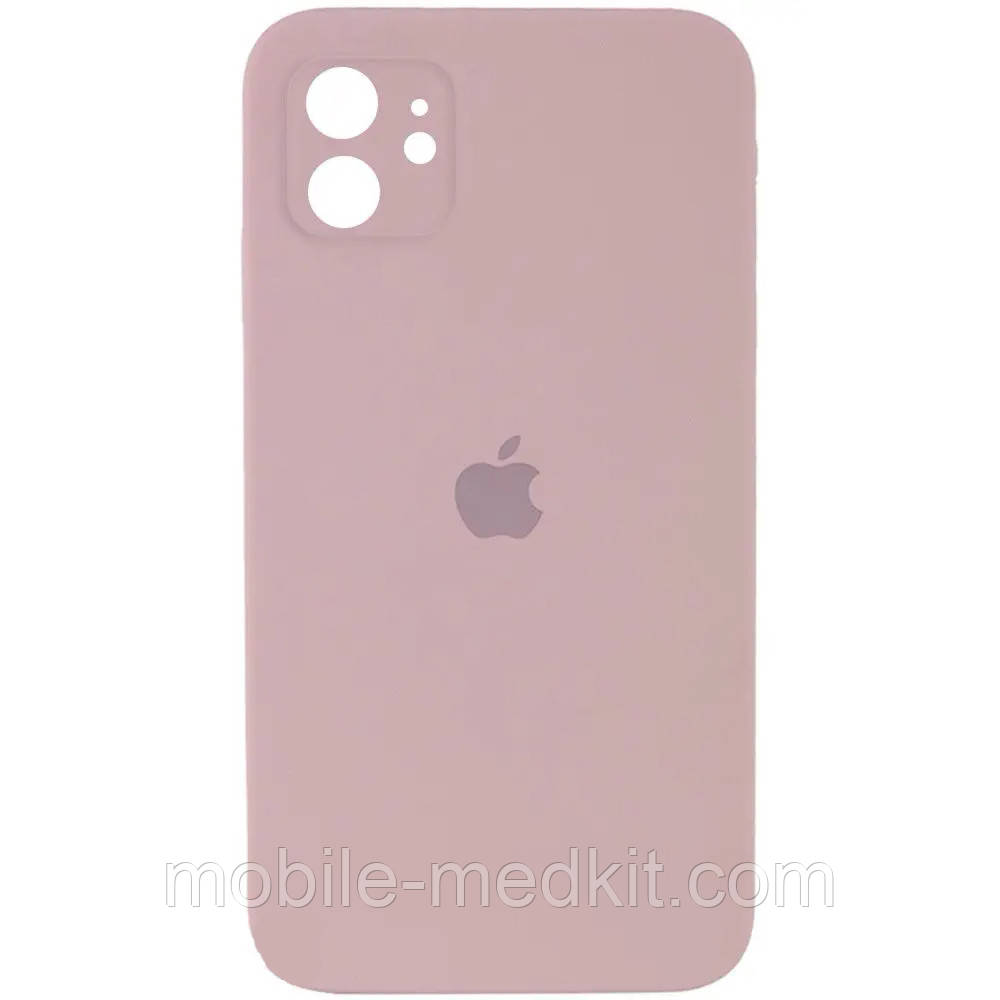 Silicone case for iPhone 11 ( 4) Pink Sand (квадратний) square side, фото 1